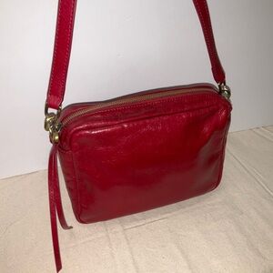 HOBO Renny Red Leather Crossbody shoulder bag Cardinal RED camera bag